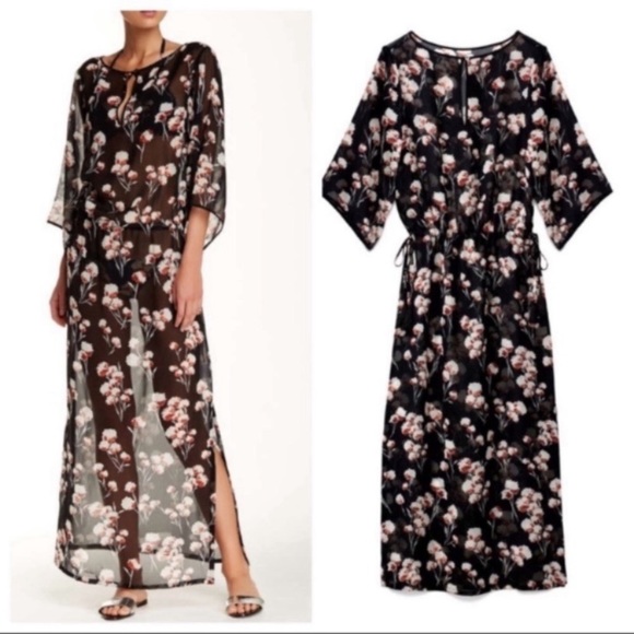 Tory Burch Dresses & Skirts - Tory Burch Solaro Long Silk Floral Caftan Dress